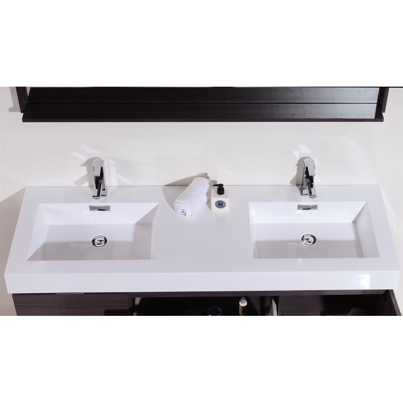 Tenafly 59" WallMounted Double Bathroom Vanity Set & Reviews AllModern